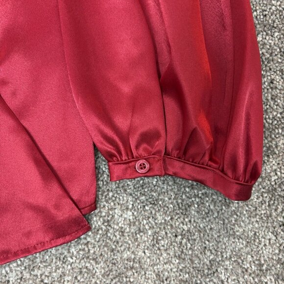 Calvin Klein Women's Satin Blouse Plus Size 2X Red Wrap Front V-Neck NWT $89 - Picture 5 of 15